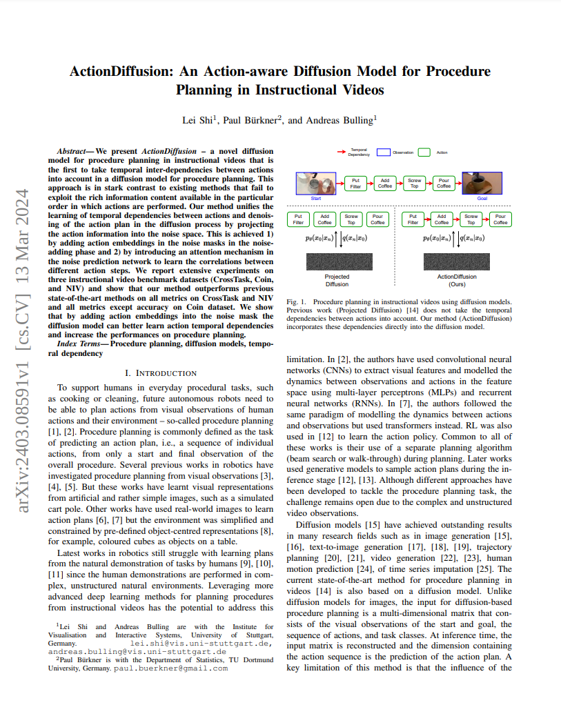 ActionDiffusion: An Action-aware Diffusion Model for Procedure Planning in Instructional Videos